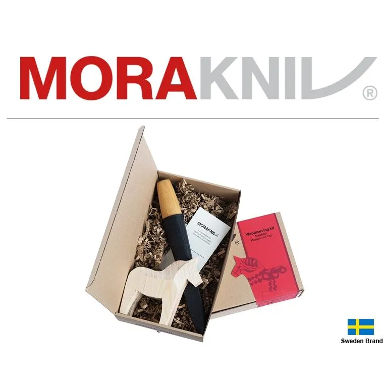 Morakniv瑞典莫拉刀Woodcarving Kit木刻刀與達拉馬木胚木雕組【Mor14041】