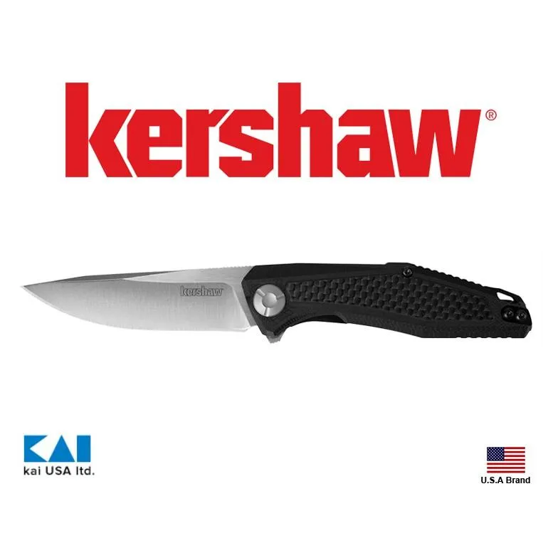 美國Kershaw折刀Atmos緞面拋光8Cr13MoV不銹鋼G10碳纖維柄附背夾【KS4037】