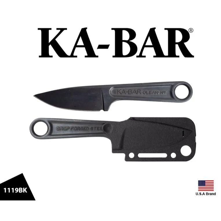 美國Ka-Bar刀具Blackout Wrench全黑4.7mm厚刃425高碳鋼扳手造型握柄附刀鞘 KA1119BK