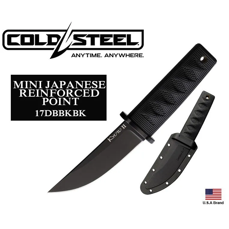 美國Cold Steel冷鋼迷你直刀頸刀劍型Kyoto II 8Cr13MoV鋼全黑塗層附刀鞘CS17DBBKBK