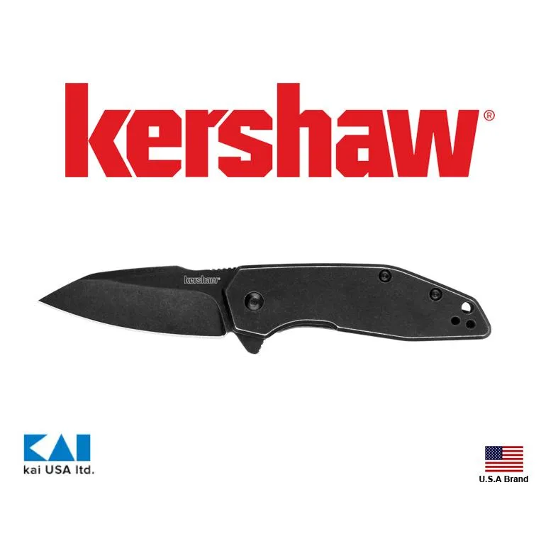 美國Kershaw折刀GRAVEL黑石洗面8Cr13MoV鋼刀刃不銹鋼握柄【KS2065】