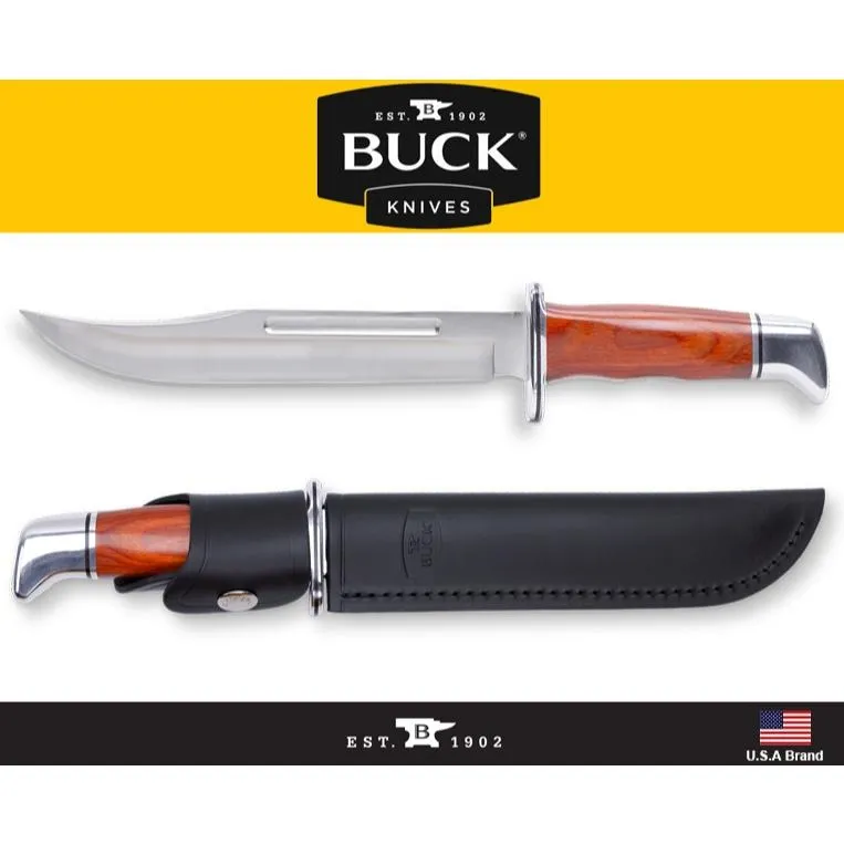 Buck美國巴克經典固定刀Buck 120可可波羅木柄420HC鋼附刀鞘0120CCS1-B