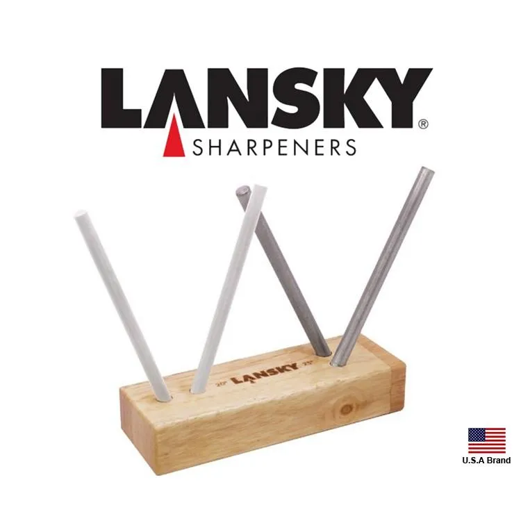 Lansky美國磨刀器Turn Box 2陶瓷棒2金鋼砂棒雙角度木座磨刀系統 LSTB2D2C