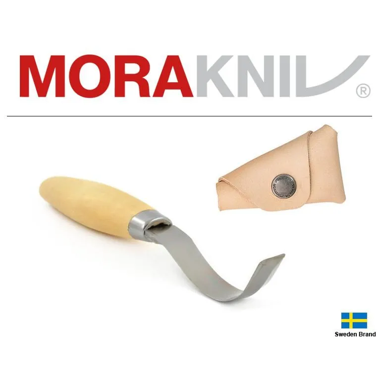 Morakniv瑞典莫拉刀WoodCarving Hook 163彎型弧型雕刻刀雕刻工具附保護皮套【Mor13387】