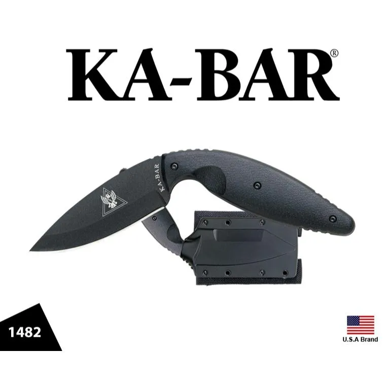 美國Ka-Bar直刀1482 TDI大款執法刀 4.8mm刃厚AUS-8A高碳鋼附刀鞘 KA1482