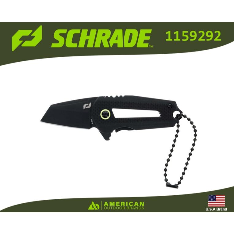 美國Schrade折刀Roadie輕巧式AUS-10高碳鋼G10握柄附珠鍊SCH1159292