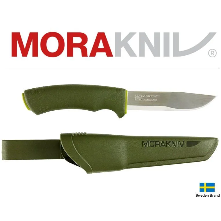 Morakniv瑞典莫拉刀Bushcraft Forest軍綠色兩腰扣不銹鋼10.9cm刃長【Mor12493】