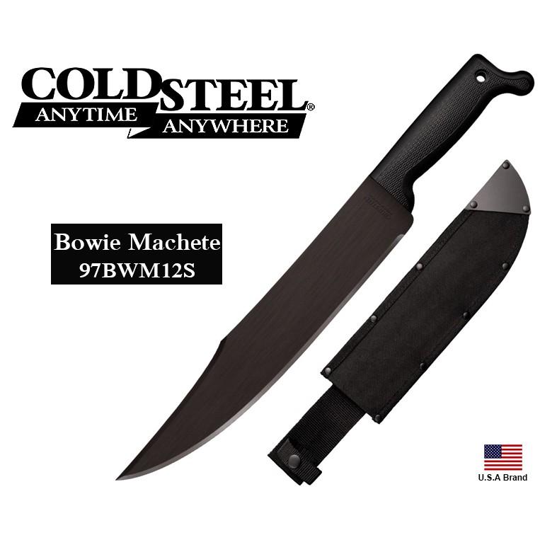 美國Cold Steel冷鋼12吋Bowie Machete直刀砍刀65MN彈簧鋼碳鋼附刀袋【CS97BWM12S】