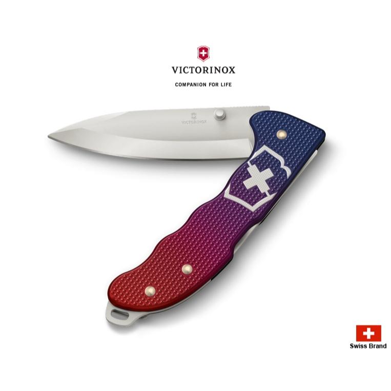 Victorinox瑞士維氏136mm Evoke系列推刀柱瑞士刀藍彩色鋁合金握柄 0.9411.D221