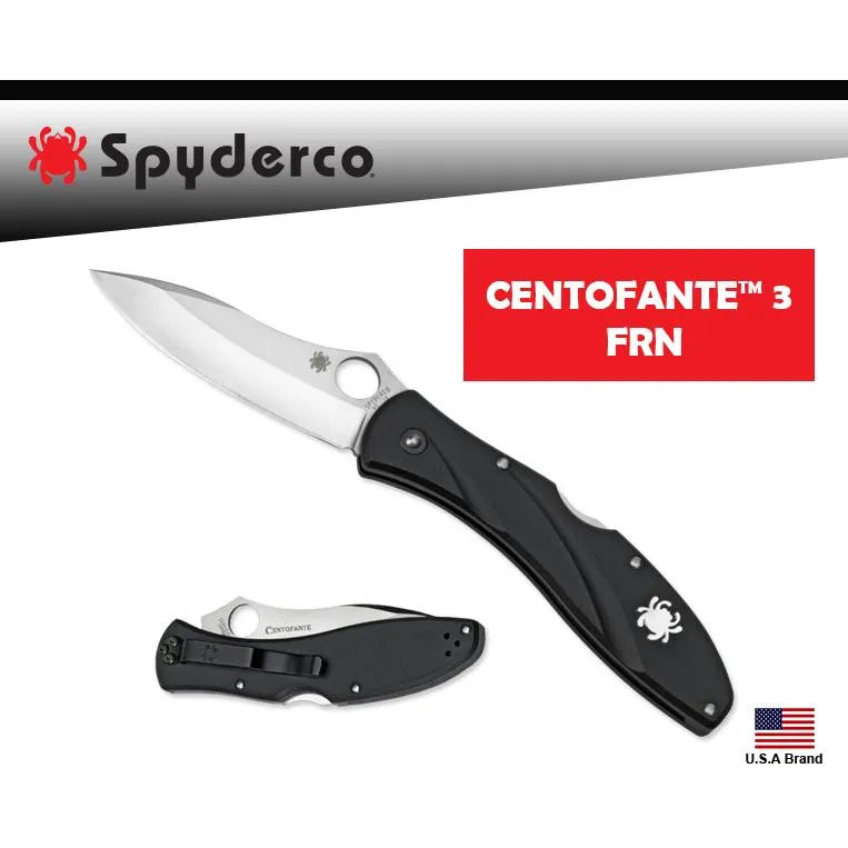 Spyderco美國蜘蛛CENTOFANTE 3折刀FRN柄VG-10鋼附背夾【SPC66PBK3】