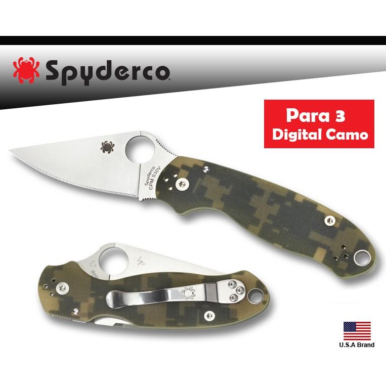 Spyderco美國蜘蛛Paramilitary 3折刀數位迷彩G10柄CPM S45V粉末鋼 C223GPCMO