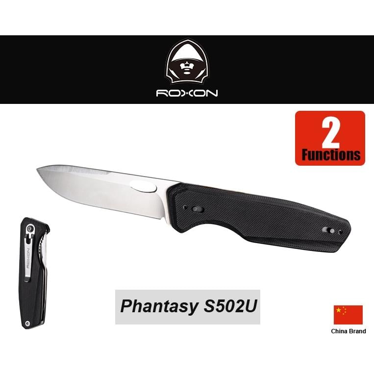 中國ROXON洛森Phantasy幻想2用折刀G10握柄附背夾收納套(可置換刀片特殊開關)【RXS502U】