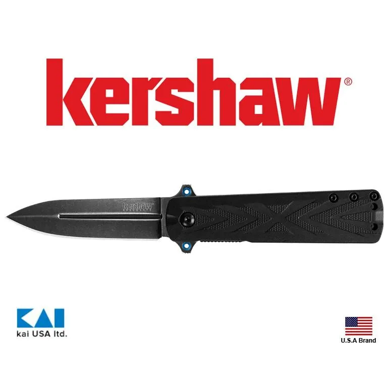 美國Kershaw折刀Barstow黑色石洗面8Cr13MoV不銹鋼玻璃聚合柄附背夾【KS3960】