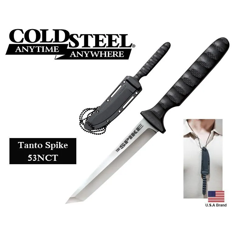 美國Cold Steel冷鋼直刀頸刀劍型Tanto Spike德國4116鋼附頸掛式刀鞘,台灣製 CS53NCT
