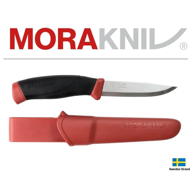 Morakniv瑞典莫拉刀Companion 不鏽鋼10.4cm刃長Dala達拉紅色柄鞘【Mor14070】