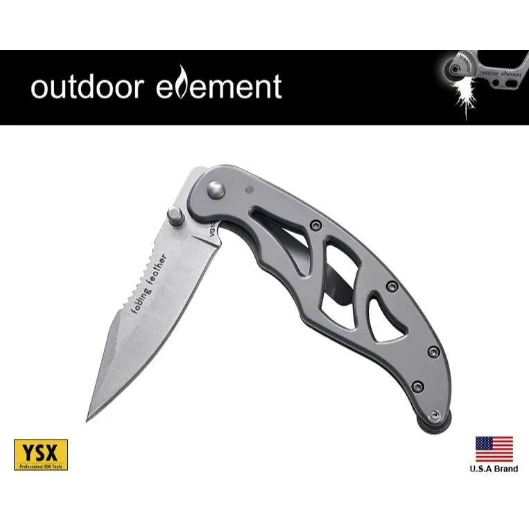 美國Outdoor Element Feather尾部快速點火骨架折刀VG10鋼刀附背夾【OEFFK】