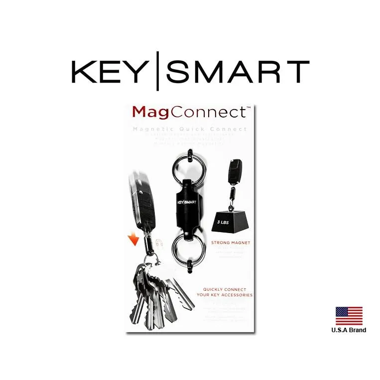 美國Keysmart鑰匙收納器零配件 - MAGCONNECT可分離式磁鐵雙頭鑰匙圈,可負重達3磅KS814-BLK