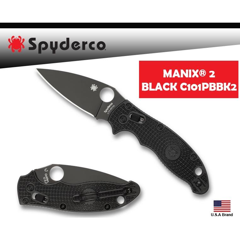 Spyderco美國蜘蛛MANIX 2LIGHTWEIGHT折刀FRCP柄黑CTS BD1N鋼 C101PBBK2