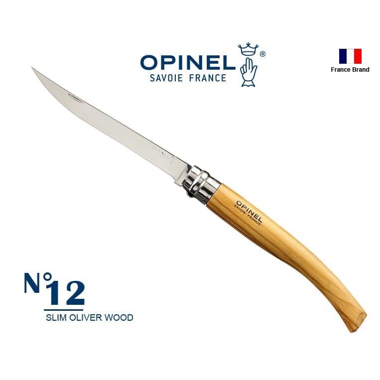 Opinel法國不銹鋼折刀細長款 Effile No12 橄欖木刀柄,法國製造 OPI002564