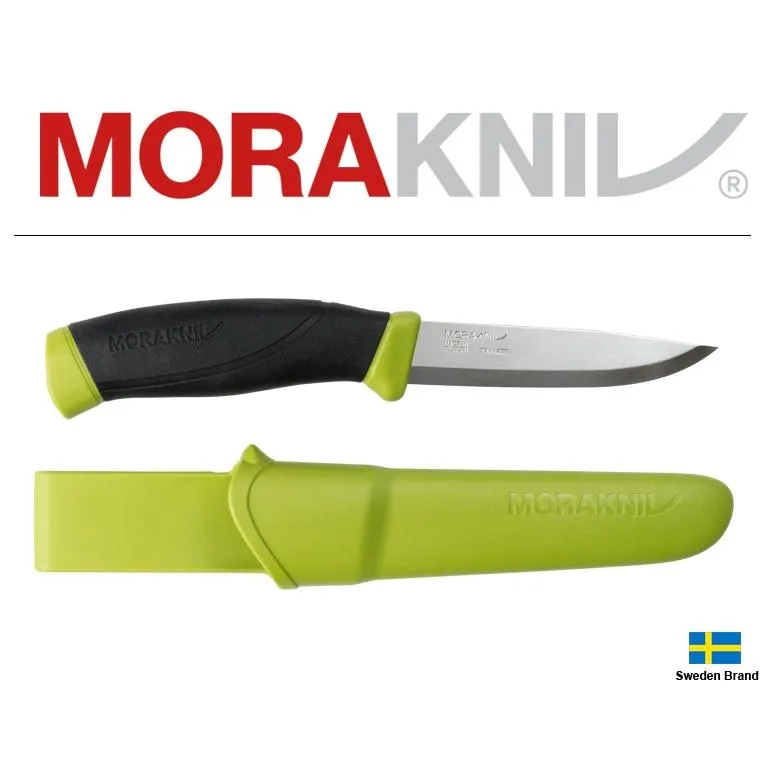 Morakniv瑞典莫拉刀Companion 不鏽鋼10.4cm刃長橄欖綠色柄鞘【Mor14074】