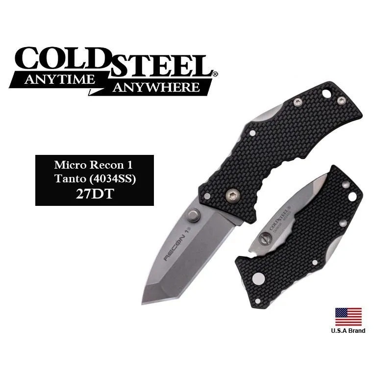美國Cold Steel冷鋼折刀Micro Recon 1 Tanto迷你型4116鋼G10柄 CS27DT
