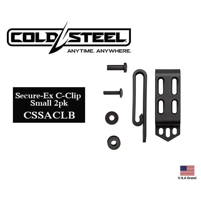 美國Cold Steel冷鋼零件背夾Secure-Ex C-Clip Small(小款)一組2件裝【CSSACLB】