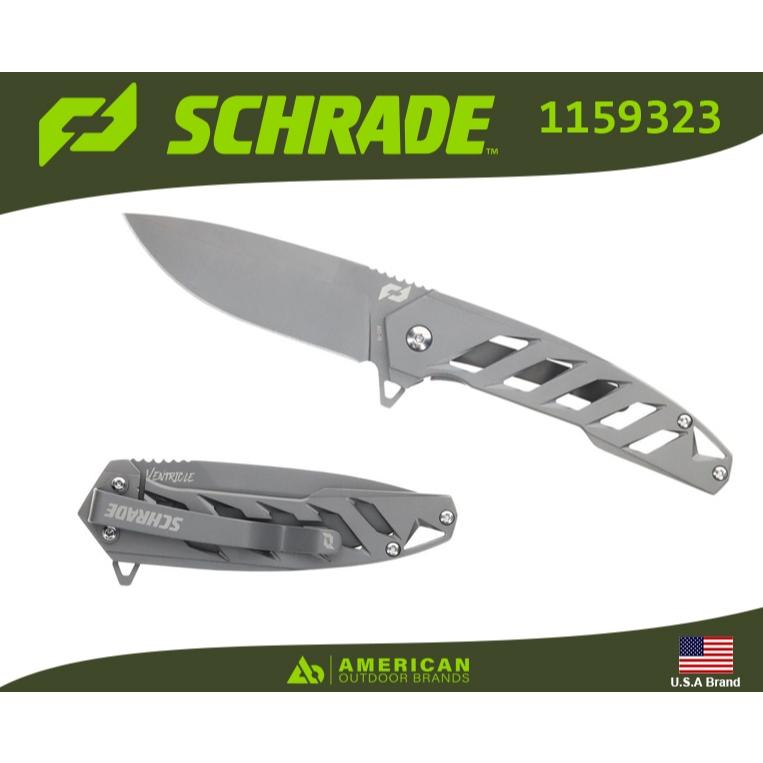美國Schrade折刀骨架Ventricle滾軸開刀AUS-10高碳鋼氮化鈦塗層附背夾【SCH1159323】