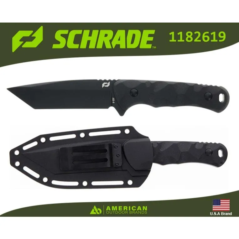 美國Schrade直刀3.3mm厚Regime劍型AUS-8高碳鋼G10握柄附背夾式刀鞘SCH1182619