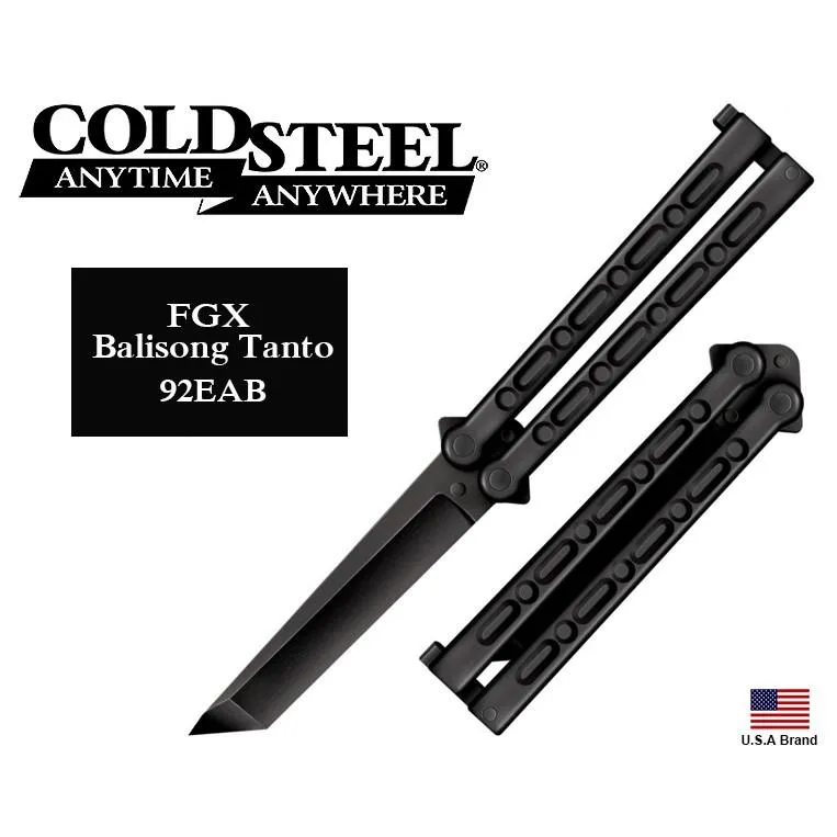 美國Cold Steel冷鋼折刀FGX Balisong Tanto劍型塑鋼平刃【CS92EAB】