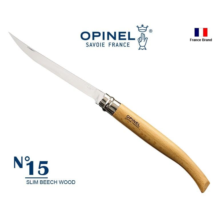 Opinel法國不銹鋼折刀細長款 No15 櫸木刀柄,法國製造【OPI002561】