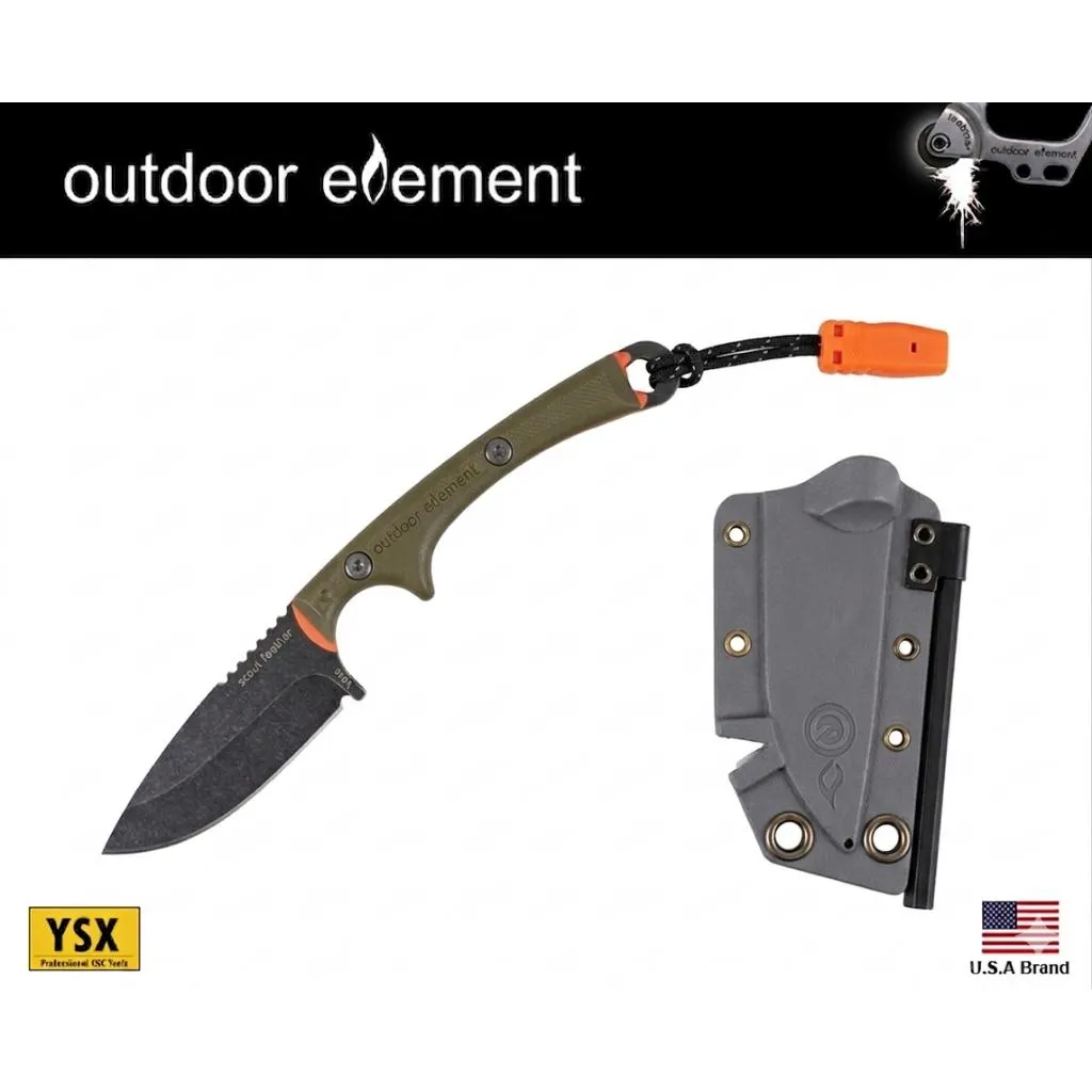 美國Outdoor Element Scout Feather OD多功能小刀具頸刀VG10鋼附刀鞘【OESFKS1】