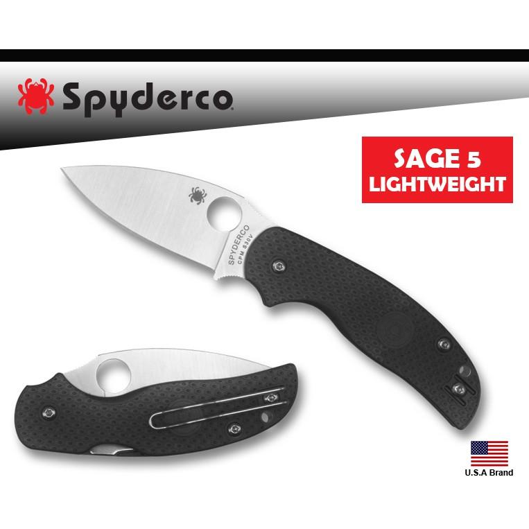 Spyderco美國蜘蛛SAGE 5 LIGHTWEIGHT折刀FRN柄CPM S30V粉末鋼背夾【SPC123PBK】