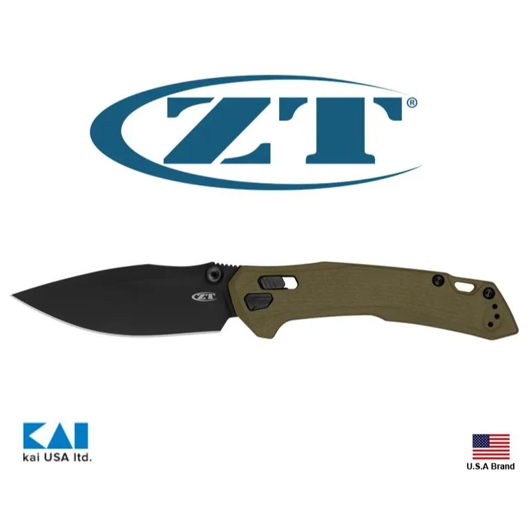Zero Tolerance美國ZT折刀M4粉末鋼PVD黑塗層軍綠色G10柄 ZT0203