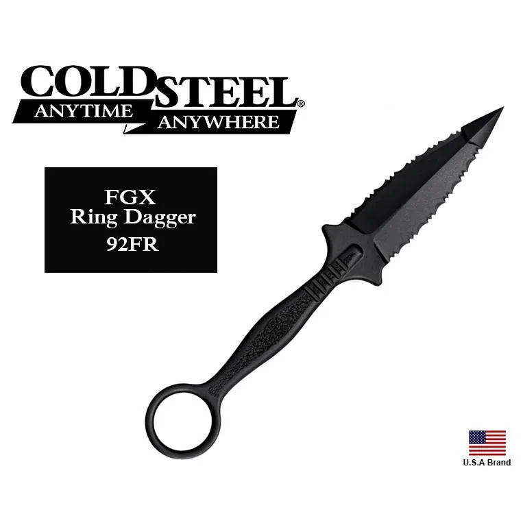 美國Cold Steel冷鋼直刀FGX Ring Dagger齒刃小直刀全高強度塑膠Griv材質【CS92FR】