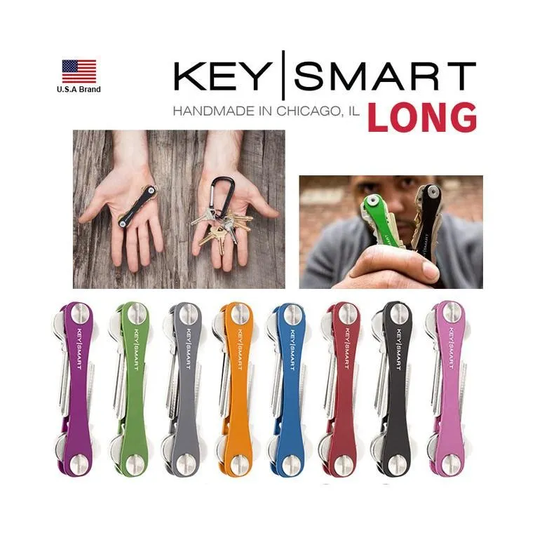 美國Keysmart 2.0加長版88mm鋁合金鑰匙收納器八色款2-8KEY裝(優惠加購擴充包)【KS419】