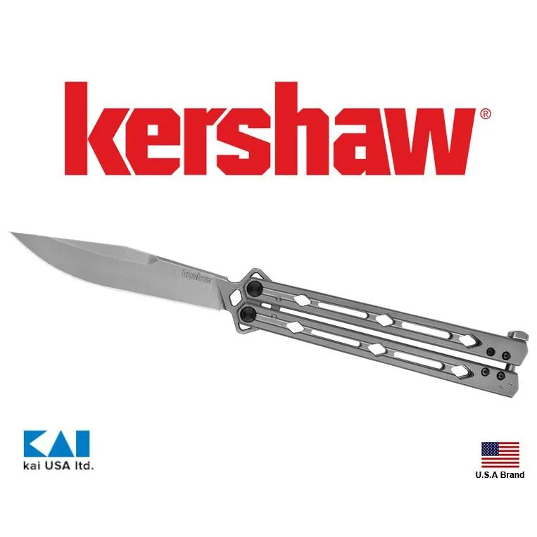 美國Kershaw蝴蝶刀(美製版)LUCHA石洗面14C28N鋼KVT滾軸開刀不銹鋼握柄【KS5150】