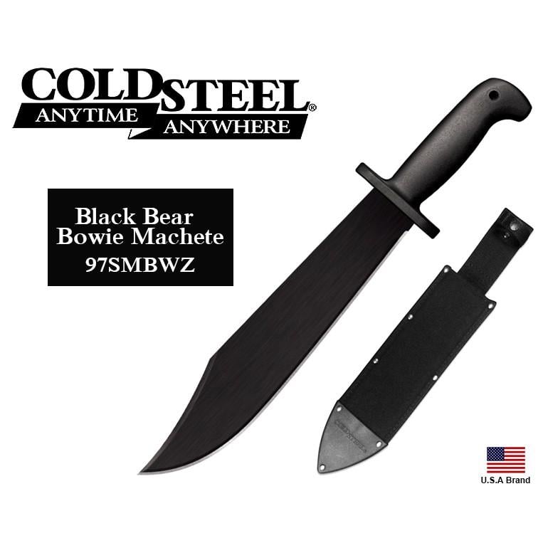 美國Cold Steel冷鋼12吋Bear Bowie Machete直刀砍刀65MN碳鋼附刀袋【CS97SMBWZ】