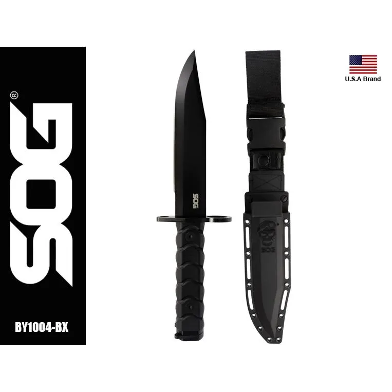 美國SOG特偵組直刀戰術級全龍骨Clip-Point BAR15C附Kydex鞘 SOGBY1004-BX