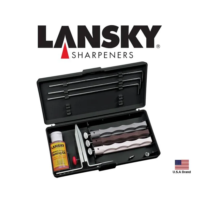 Lansky美國專業定角磨刀器磨刀系統Natural Arkansas天然磨石(3磨石)盒裝【LSLKNAT】