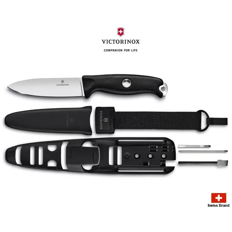 Victorinox瑞士維氏瑞士刀Venture PRO直刀14C28N鋼刀刃TPE握柄多功能刀鞘 3.0903.3F