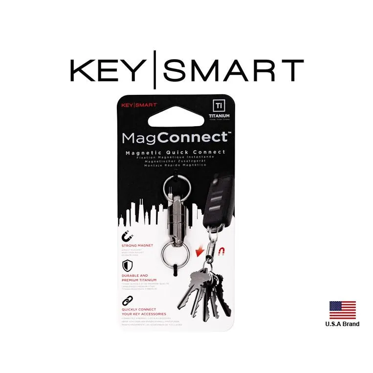 美國Keysmart鑰匙收納器零配件 - MAGCONNECT(鈦合金)磁鐵雙頭鑰匙圈,負重達3磅 KS814-TI