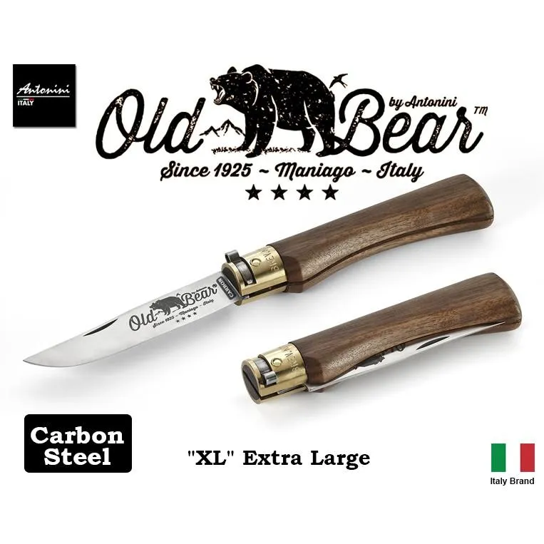 義大利 Antonini Knives Old Bear Carbon碳鋼版 XL號核桃木柄折刀 OB001CXL