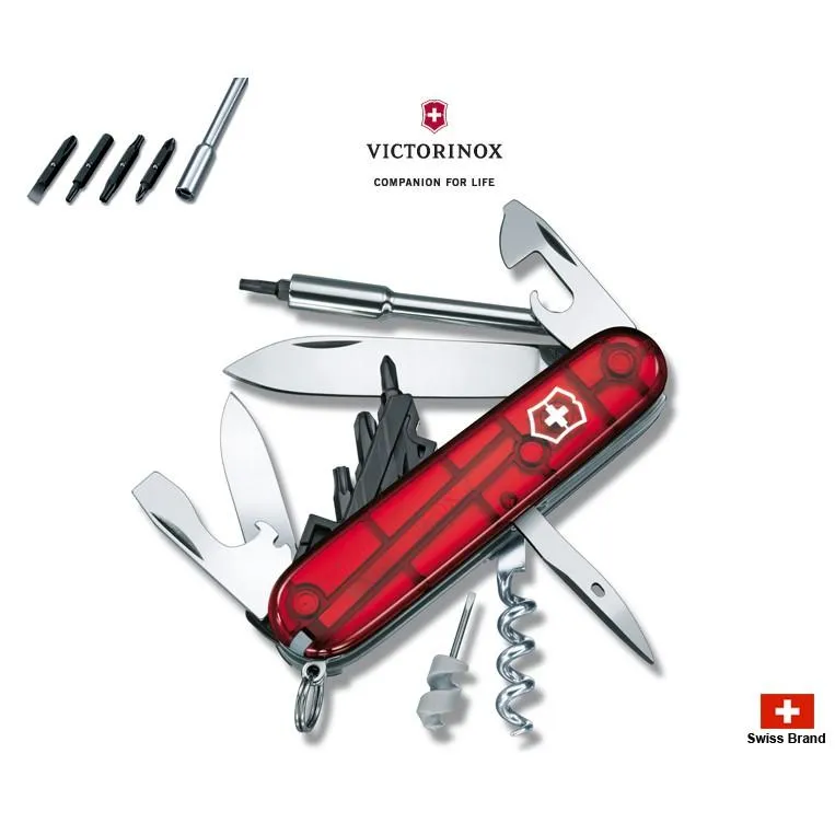 Victorinox瑞士維氏91mm電腦大師CyberTool29號,27用瑞士刀(透明紅)【1.7605.T】