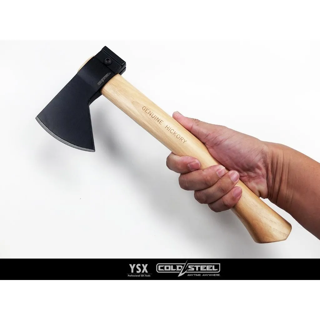 美國Cold Steel冷鋼斧頭HUDSON BAY CAMP HATCHET1055碳鋼斧頭胡桃木握柄 CS90QC