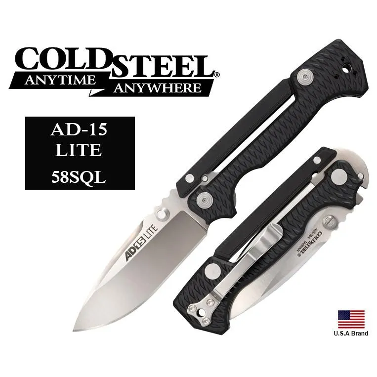 美國Cold Steel冷鋼折刀AD-15 LITE特殊鎖定AUS10A鋼Griv-Ex柄【CS58SQL】