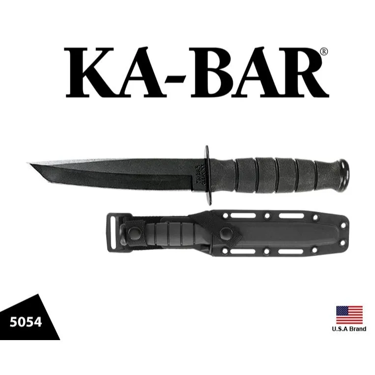 美國Ka-Bar直刀5054 Short Tanto劍型短刃4mm刃厚1095高碳鋼附刀鞘【KA5054】