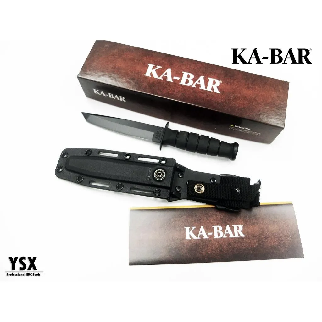 美國Ka-Bar直刀5054 Short Tanto劍型短刃4mm刃厚1095高碳鋼附刀鞘【KA5054】
