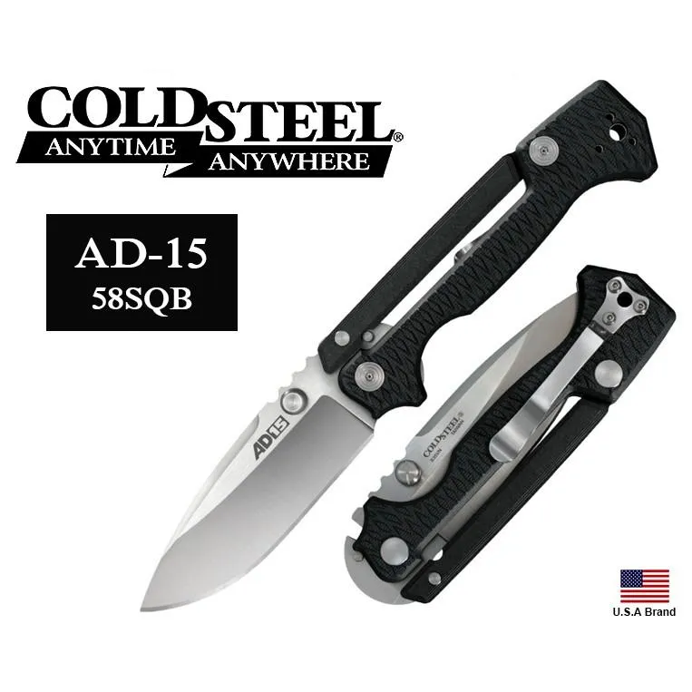 美國Cold Steel冷鋼折刀AD-15特殊鎖定S35VN粉末鋼黑色G10柄【CS58SQB】