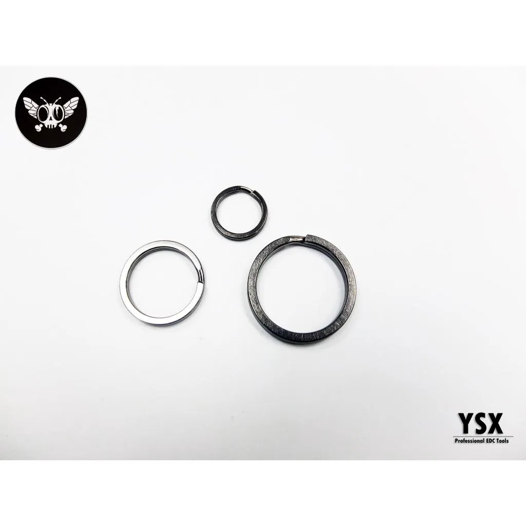 美國Flytanium Titanium Three Split Rings石洗紋鈦鑰匙圈三尺寸一組【Fly640】