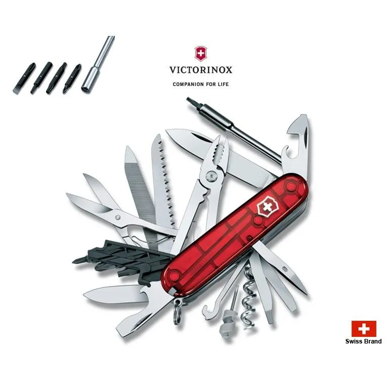 Victorinox瑞士維氏91mm電腦大師CyberTool41號,41用瑞士刀(透明紅)【1.7775.T】